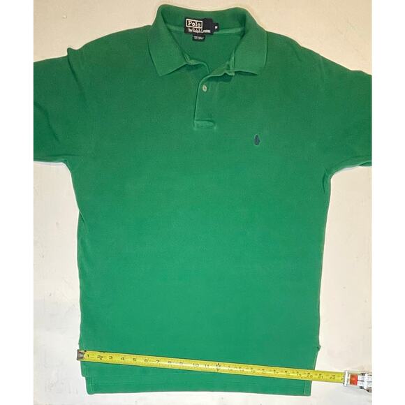 VTG Polo by Ralph Lauren Men’s Green Polo Shirt Sz M 100% Cotton Blue Pony Logo - Picture 7 of 10